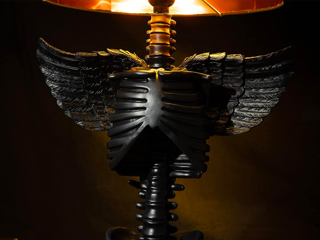 Skeleton with Wings Gothic Table Lamp