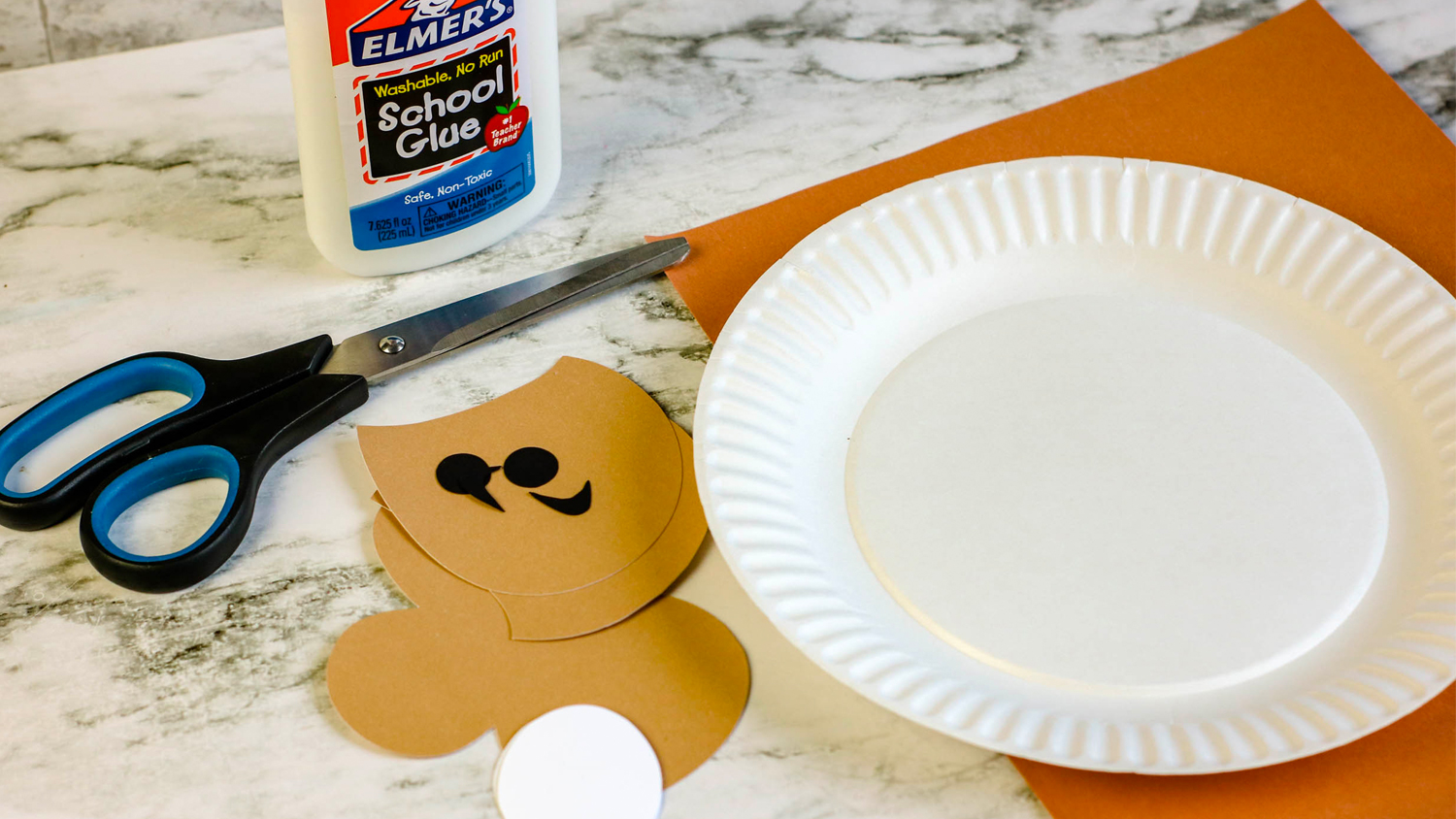 paper plate puppet supplies picture.